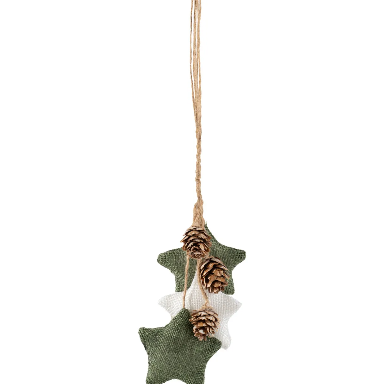 Burlap Star and Pine Cones Plush Christmas Ornament - 11.75"