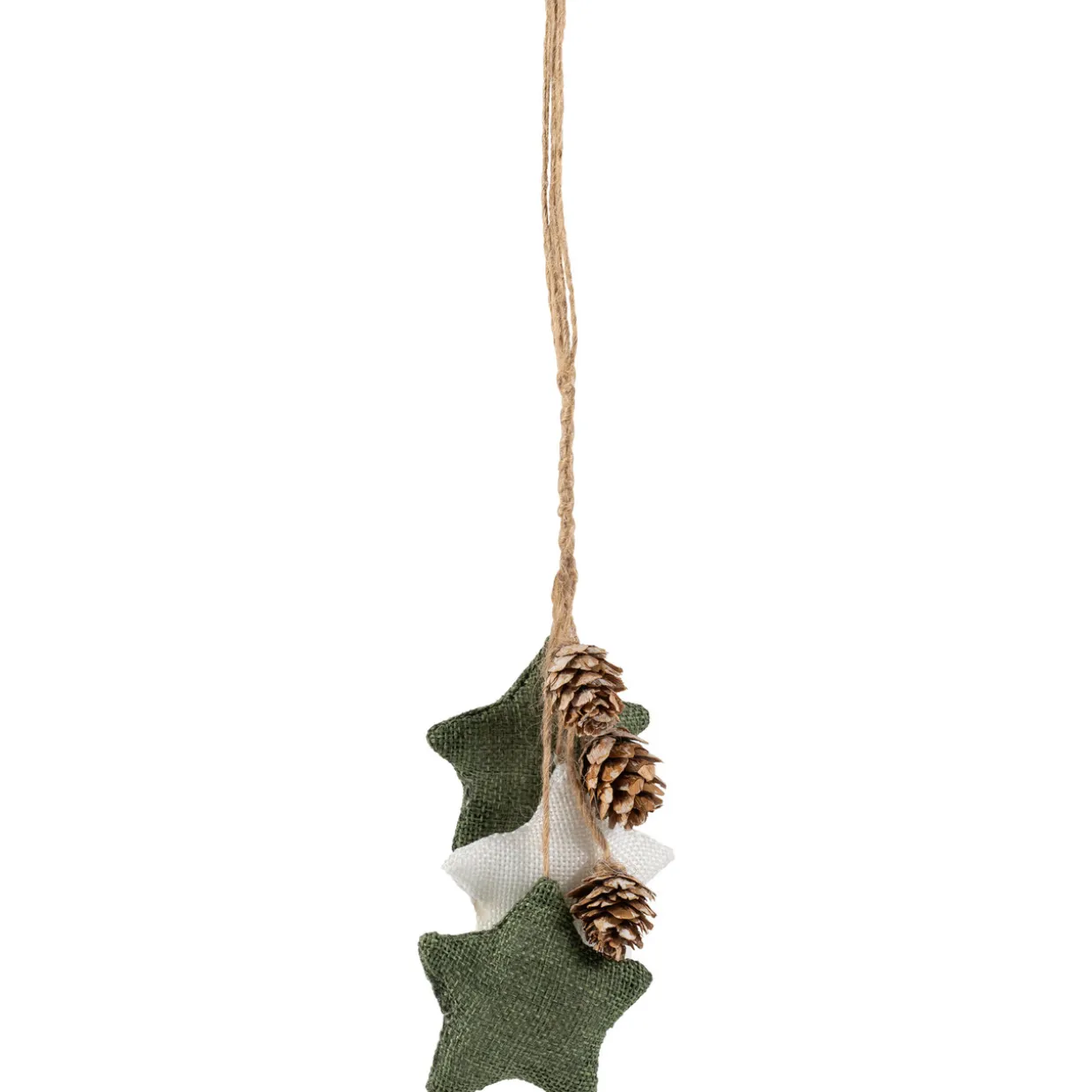 Burlap Star and Pine Cones Plush Christmas Ornament - 11.75"