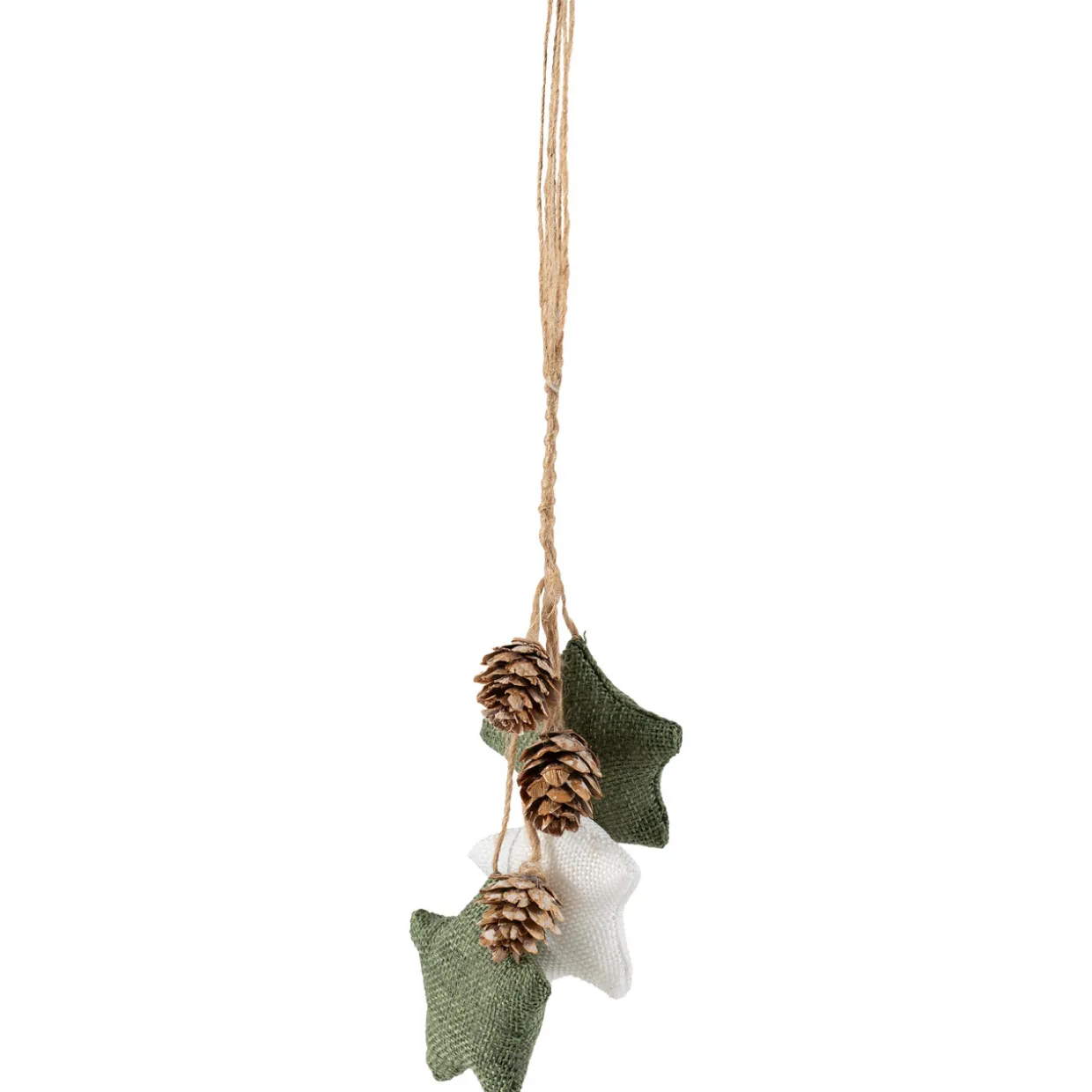 Burlap Star and Pine Cones Plush Christmas Ornament - 11.75"