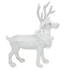 Cable Knit Sweater Standing Reindeer Christmas Figure - 13.5" - White