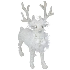 Cable Knit Sweater Standing Reindeer Christmas Figure - 13.5