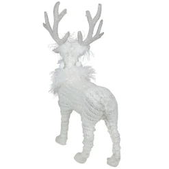 Cable Knit Sweater Standing Reindeer Christmas Figure - 13.5