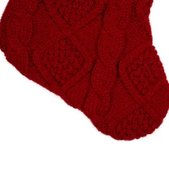 Cable Knit with Faux Fur Cuff Christmas Stocking - 20.5