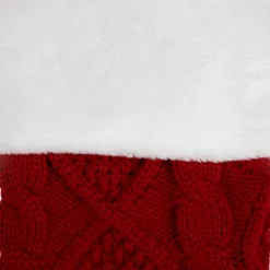 Cable Knit with Faux Fur Cuff Christmas Stocking - 20.5