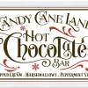 Candy Cane Lane Hot Chocolate Bar 13.5" x 19.5" Framed Christmas Wall Decor Sign Poster in a Natural Wooden Frame with UV Acrylic and Hangers