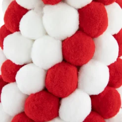 Candy Cane Plush PomPom Christmas Tree Decoration - 15