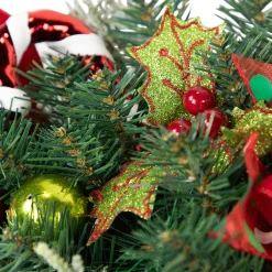 Candy Cane Snowman and Ornaments Christmas Swag - 37.5