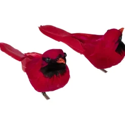 Cardinal Birds Clip-On Christmas Ornaments - 6