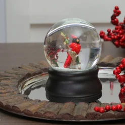 Cardinal on Branch Musical Christmas Snow Globe - 5.75