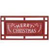 Carved "Merry Christmas " Wooden Rectangular Wall Sign - 24” - Red and White