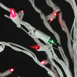 Cascade Twig Tree Outdoor Christmas Decoration - 6' - White - Multi Lights