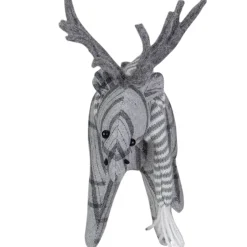 Checkered Moose with Striped Scarf Christmas Figure - 10