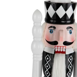 Checkered Nutcracker Soldier with Scepter Christmas Figure - 15