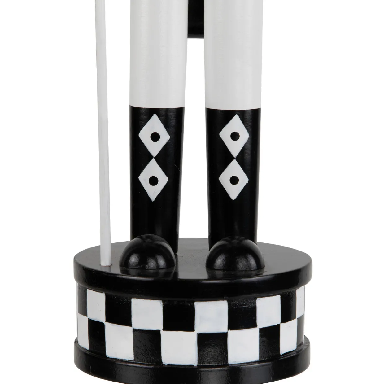 Checkered Nutcracker Soldier with Scepter Christmas Figure - 15" - Black and White