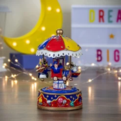 Children's Boat, Plane and Train Animated Musical Carousel - 7.5"