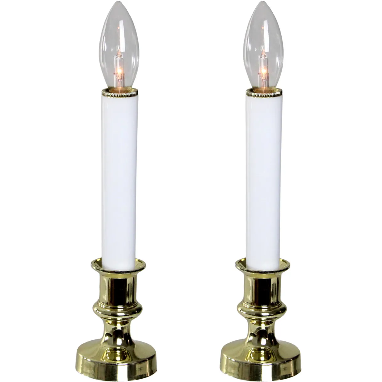 Christmas Candle Lamps - 9" - Clear - Set of 2