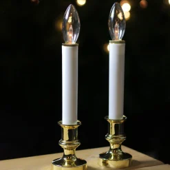 Christmas Candle Lamps - 9" - Clear - Set of 2