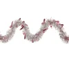 Christmas Candy Cane Wrapped Tinsel Garland - 50' x 3" - Silver and Red - Unlit