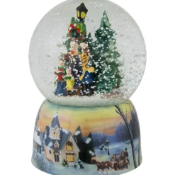 Christmas Carolers Winter Scene Musical Snow Globe - 6