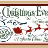 Christmas Eve Toy Company 16" x 23.5" Framed Christmas Wall Decor Art Print Sign Poster in a Natural Wooden Frame with UV Acrylic and Hangers