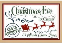 Christmas Eve Toy Company 16" x 23.5" Framed Christmas Wall Decor Art Print Sign Poster in a Natural Wooden Frame with UV Acrylic and Hangers