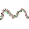 Christmas HO HO HO Wrapped Tinsel Garland - 50' x 2.5" - White, Red and Green - Unlit