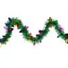 Christmas Light Bulb Wrapped Tinsel Commercial Garland - 50' x 2" - Green and Multicolor - Unlit