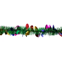 Christmas Light Bulb Wrapped Tinsel Commercial Garland - 50' x 2