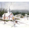 Christmas Mass Winter Scene Wall Decor Art Print