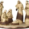 Christmas Nativity Set with Base - 19" - Beige and Brown - Set of 7
