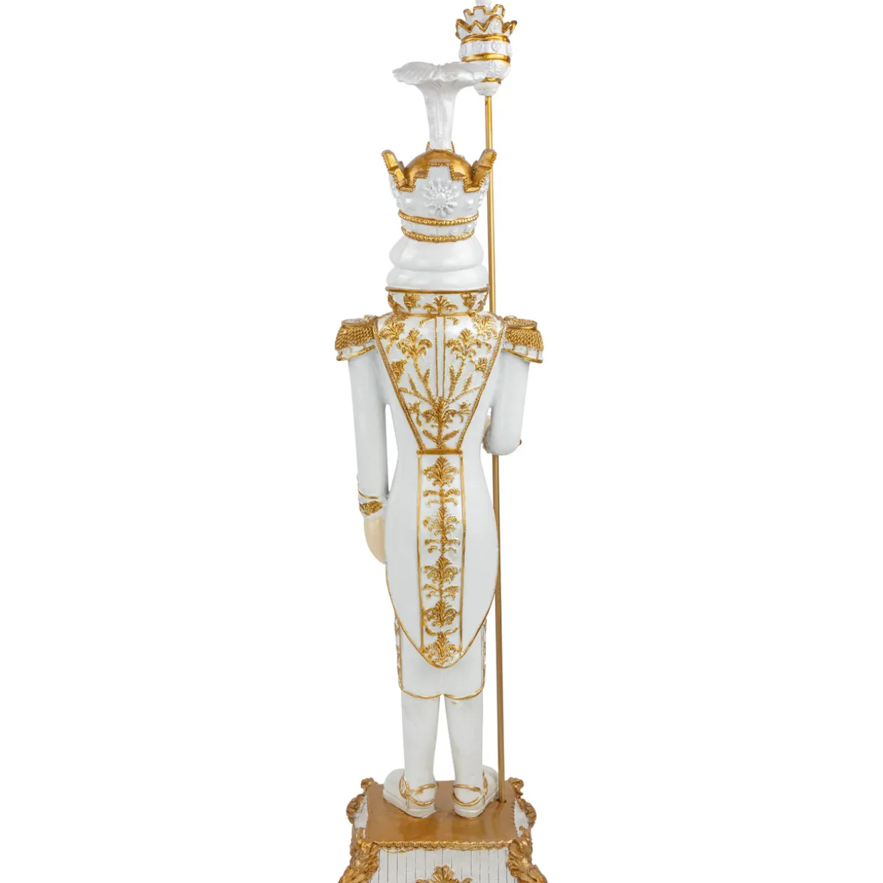 Christmas Nutcracker Soldier with Scepter - 25.75" - White and Gold