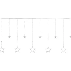 Christmas Stars Icicle Lights - 8.25' - Pure White LED Lights - Clear Wire - 12ct