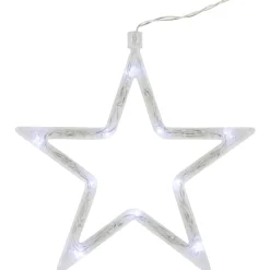 Christmas Stars Icicle Lights - 8.25' - Pure White LED Lights - Clear Wire - 12ct