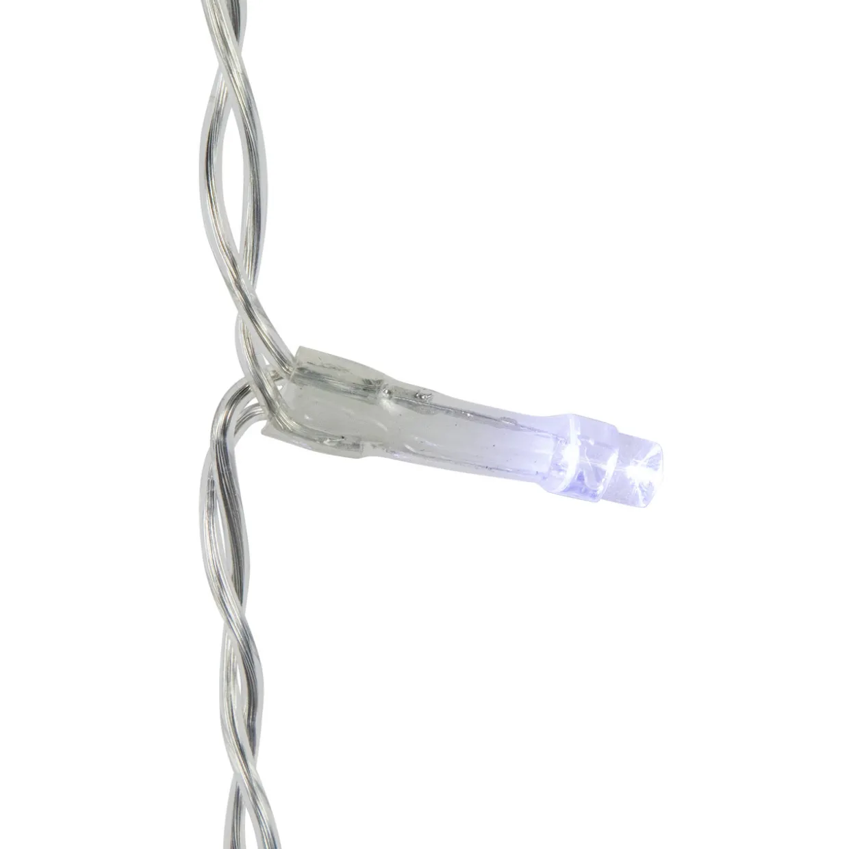 Christmas Stars Icicle Lights - 8.25' - Pure White LED Lights - Clear Wire - 12ct