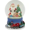 Christmas Train Around Santa Delivering Gifts Musical Water Globe - 6.5"