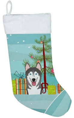 Christmas Tree and Alaskan Malamute Christmas Stocking BB1590CS
