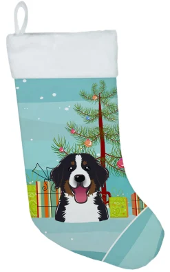 Christmas Tree and Bernese Mountain Dog Christmas Stocking BB1609CS