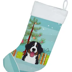Christmas Tree and Bernese Mountain Dog Christmas Stocking BB1609CS