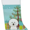 Christmas Tree and Bichon Frise Christmas Stocking BB1589CS