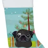 Christmas Tree and Black Pug Christmas Stocking BB1635CS