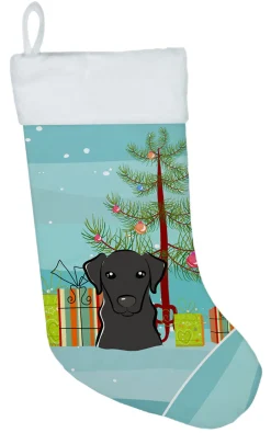 Christmas Tree and Black Labrador Christmas Stocking BB1607CS