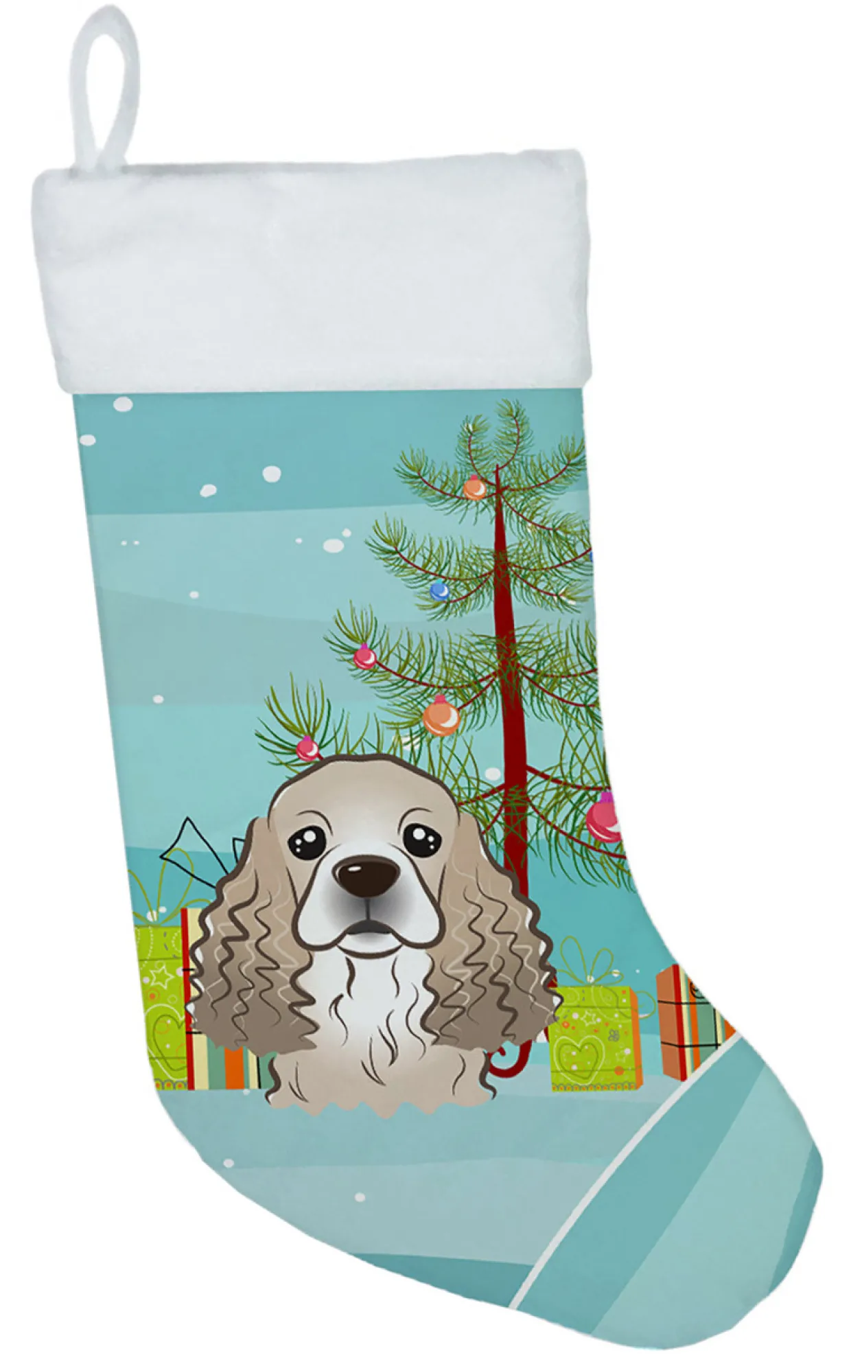 Christmas Tree and Cocker Spaniel Christmas Stocking BB1588CS