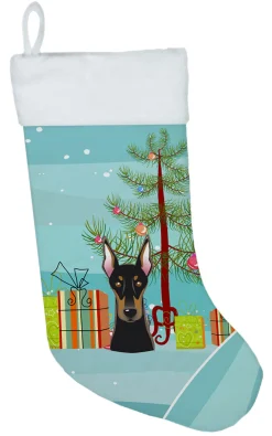 Christmas Tree and Doberman Christmas Stocking BB1617CS