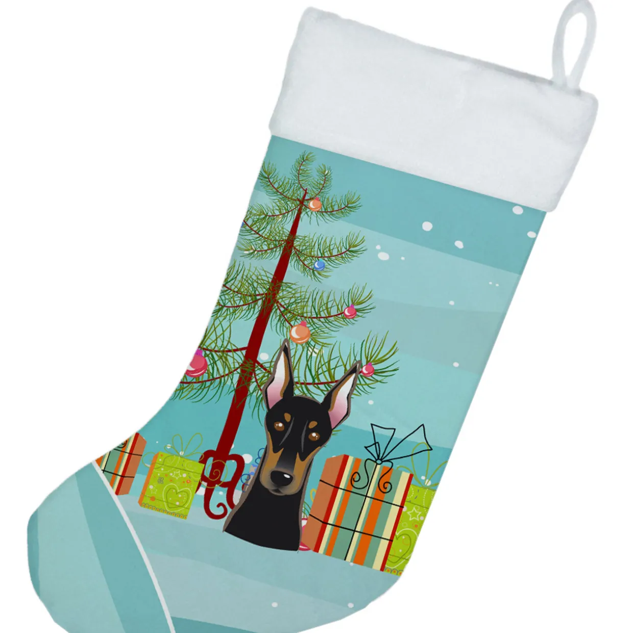 Christmas Tree and Doberman Christmas Stocking BB1617CS