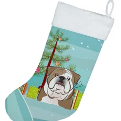 Christmas Tree and English Bulldog Christmas Stocking BB1591CS
