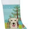 Christmas Tree and Golden Retriever Christmas Stocking BB1624CS