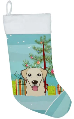 Christmas Tree and Golden Retriever Christmas Stocking BB1624CS