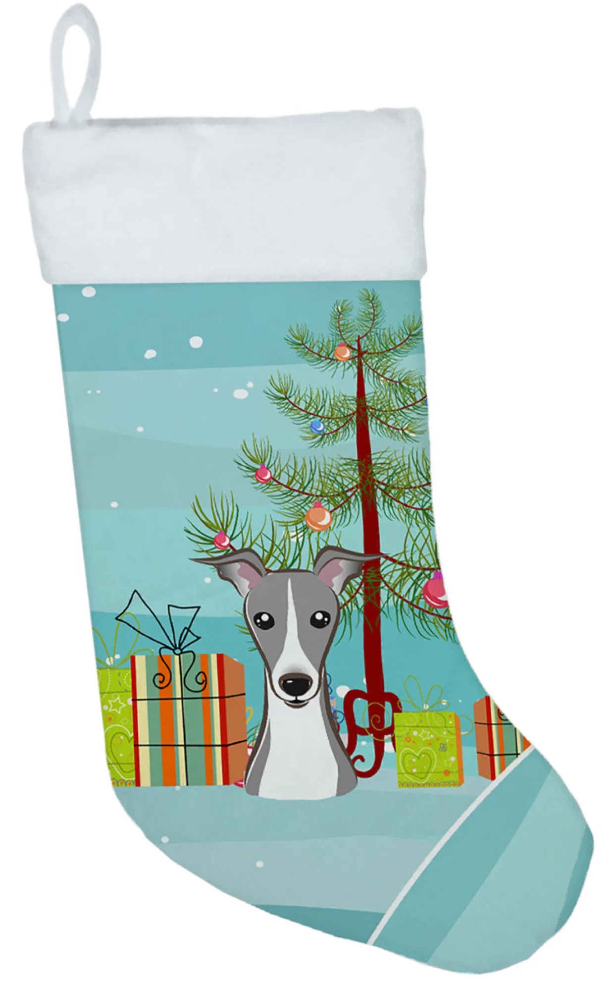 Christmas Tree and Italian Greyhound Christmas Stocking BB1608CS