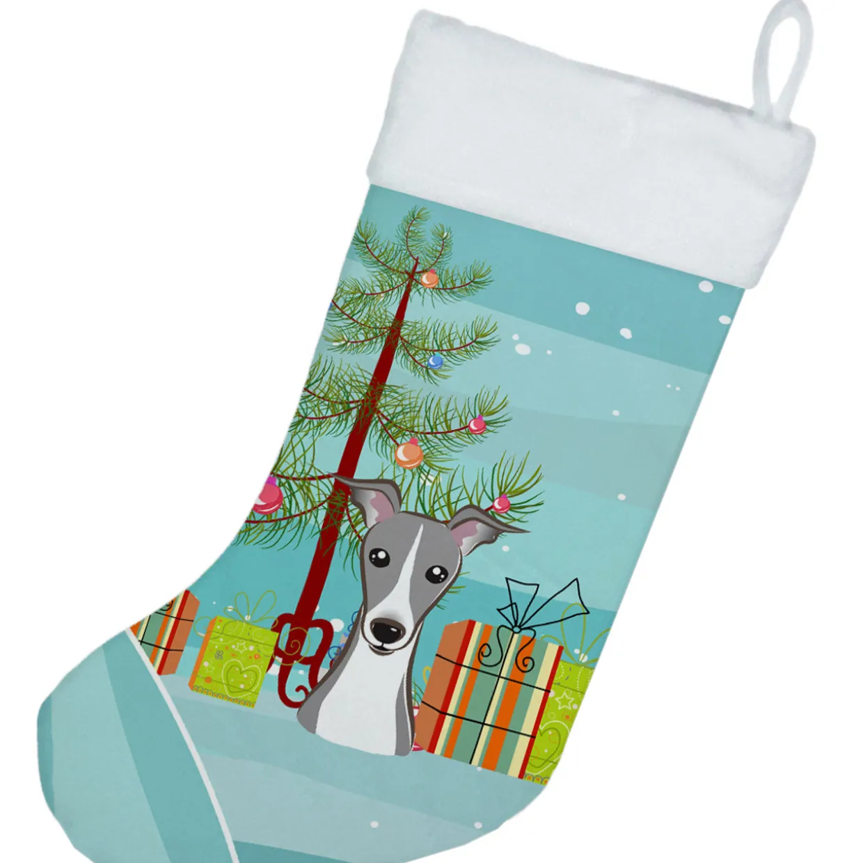Christmas Tree and Italian Greyhound Christmas Stocking BB1608CS