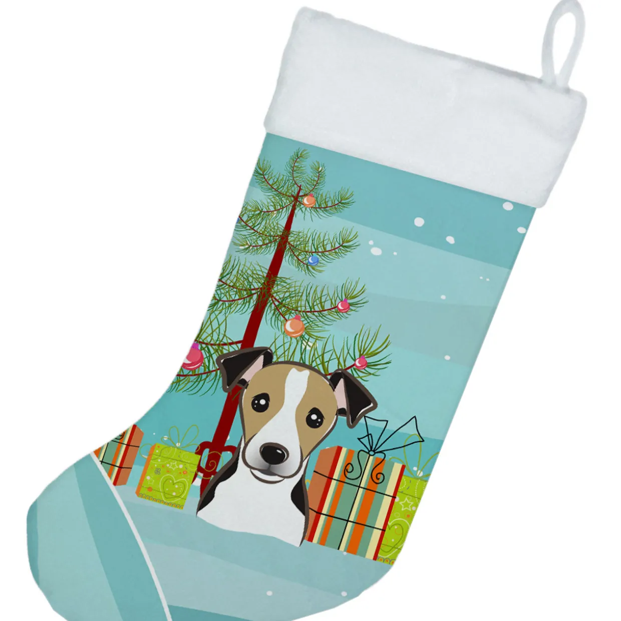 Christmas Tree and Jack Russell Terrier Christmas Stocking BB1633CS